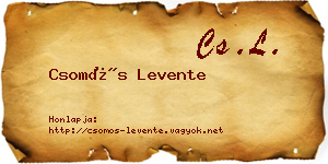 Csomós Levente névjegykártya